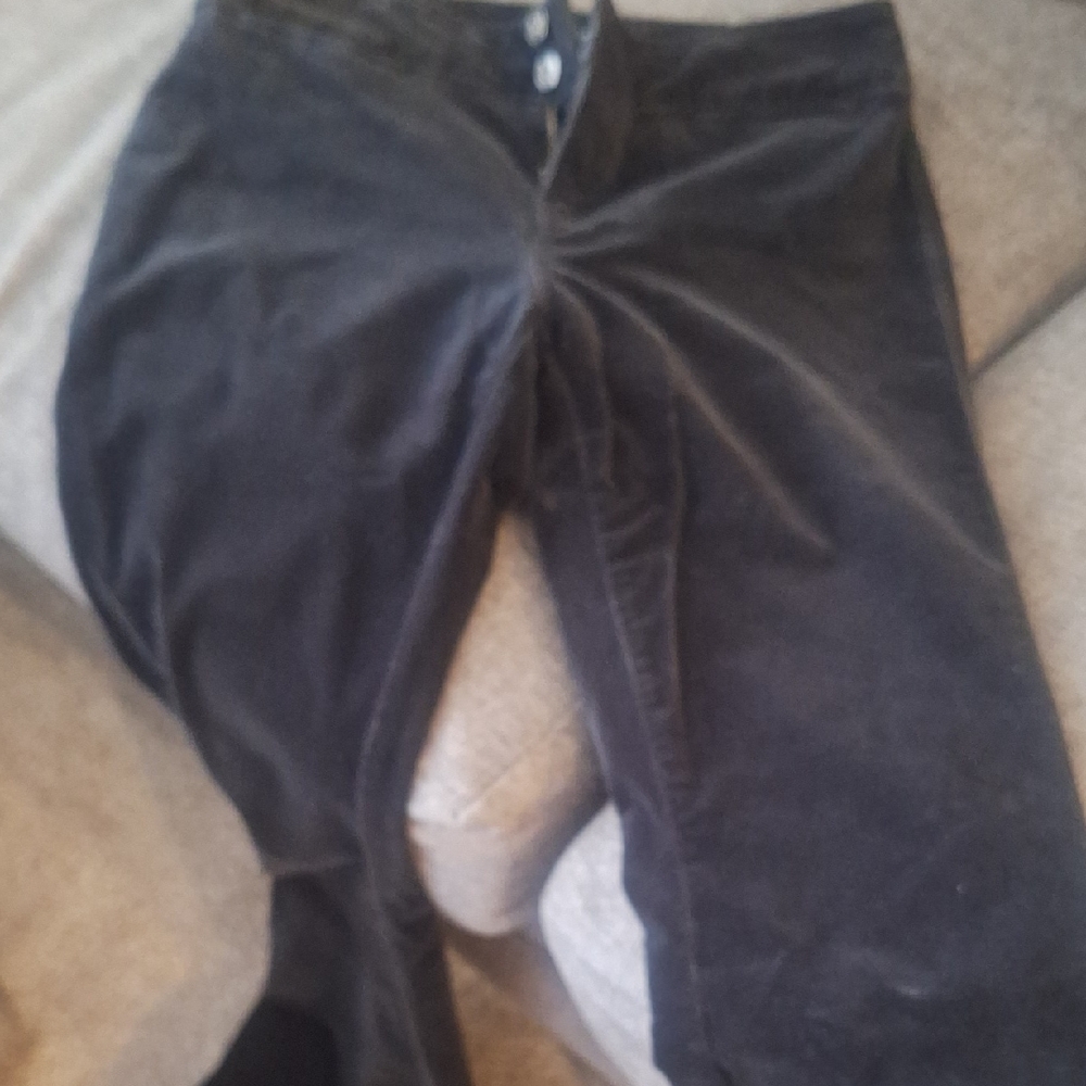 Black Soft Crushed Slight Flair Velvet Pants